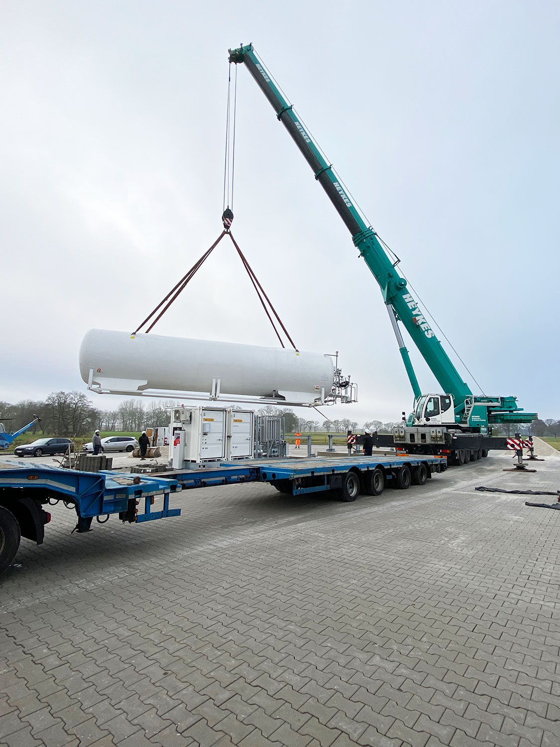 Aufbau der LNG Tankstelle von Noordtec in Westerstede West